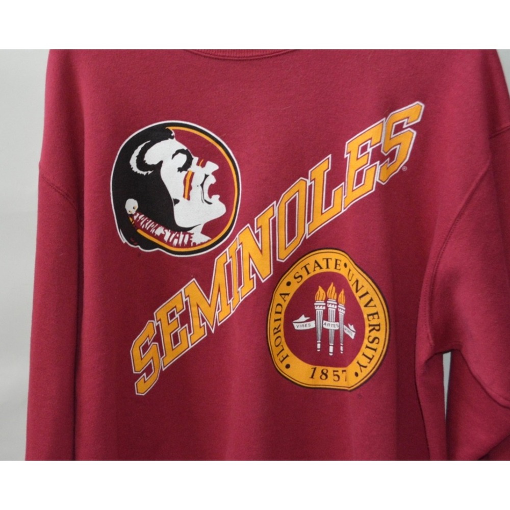 Vintage 90s Florida State Seminoles Sweatshirt – Men's XL – Football Crewneck - Picture 2 of 4